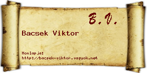 Bacsek Viktor névjegykártya