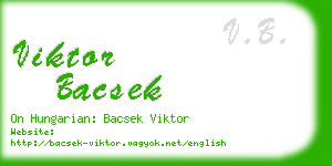viktor bacsek business card